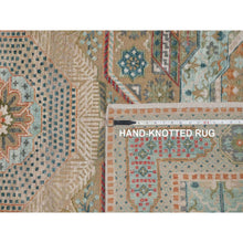 Load image into Gallery viewer, 6&#39;3&quot;x9&#39; Almond Brown, Hand Knotted, Mamluk Design With Star Medallion, Textured Wool And Silk, Oriental Rug FWR551544