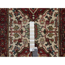 Load image into Gallery viewer, 2&#39;5&quot;x10&#39;1&quot; Pearl White, Antiqued Fine Heriz Re-creation, Medallion Design, Hand Knotted, Hand Spun New Zealand Wool, Soft Pile, Vegetable Dyes, Runner, Oriental Rug FWR551568