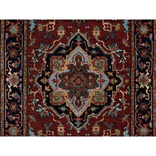 Load image into Gallery viewer, 2&#39;8&quot;x8&#39;1&quot; Berry Red, Hand Spun New Zealand Wool, Soft Pile, Vegetable Dyes, Antiqued Fine Heriz Re-creation, Medallions Design, Hand Knotted, Runner, Oriental Rug FWR551574