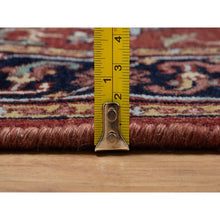 Load image into Gallery viewer, 2&#39;8&quot;x8&#39;1&quot; Berry Red, Hand Spun New Zealand Wool, Soft Pile, Vegetable Dyes, Antiqued Fine Heriz Re-creation, Medallions Design, Hand Knotted, Runner, Oriental Rug FWR551574