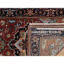 Load image into Gallery viewer, 2&#39;8&quot;x8&#39;1&quot; Berry Red, Hand Spun New Zealand Wool, Soft Pile, Vegetable Dyes, Antiqued Fine Heriz Re-creation, Medallions Design, Hand Knotted, Runner, Oriental Rug FWR551574