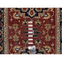 Load image into Gallery viewer, 2&#39;7&quot;x8&#39;2&quot; Maroon Red, Hand Knotted, Hand Spun New Zealand Wool, Soft Pile, Vegetable Dyes, Antiqued Fine Heriz Re-creation, Medallions Design, Runner, Oriental Rug FWR551592
