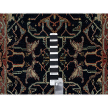 Load image into Gallery viewer, 2&#39;7&quot;x10&#39;2&quot; Braves Navy Blue, Antiqued Fine Heriz Re-creation, All Over Design, Hand Knotted, Hand Spun New Zealand Wool, Soft Pile, Vegetable Dyes, Runner, Oriental Rug FWR551598