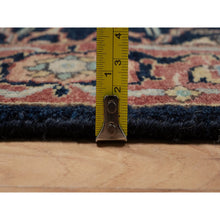 Load image into Gallery viewer, 2&#39;7&quot;x10&#39;2&quot; Braves Navy Blue, Antiqued Fine Heriz Re-creation, All Over Design, Hand Knotted, Hand Spun New Zealand Wool, Soft Pile, Vegetable Dyes, Runner, Oriental Rug FWR551598