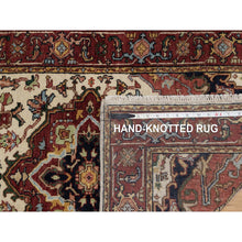 Load image into Gallery viewer, 2&#39;7&quot;x6&#39;1&quot; Chiffon White, Hand Knotted, Hand Spun New Zealand Wool, Soft Pile, Vegetable Dyes, Antiqued Fine Heriz Re-creation, Medallions Design, Runner, Oriental Rug FWR551610