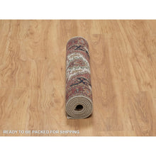 Load image into Gallery viewer, 2&#39;7&quot;x6&#39;1&quot; Swan White, Antiqued Fine Heriz Re-creation, Medallions Design, Hand Knotted, Hand Spun New Zealand Wool, Soft Pile, Vegetable Dyes, Runner, Oriental Rug FWR551616