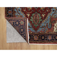 Load image into Gallery viewer, 3&#39;1&quot;x5&#39;2&quot; Brick Red, Antiqued Fine Heriz Re-creation, Medallion Design, Hand Knotted, Hand Spun New Zealand Wool, Soft Pile, Vegetable Dyes, Oriental Rug FWR551622