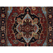 Load image into Gallery viewer, 3&#39;1&quot;x5&#39;2&quot; Brick Red, Antiqued Fine Heriz Re-creation, Medallion Design, Hand Knotted, Hand Spun New Zealand Wool, Soft Pile, Vegetable Dyes, Oriental Rug FWR551622