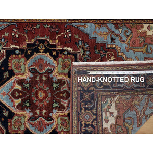 3'1"x5'2" Brick Red, Antiqued Fine Heriz Re-creation, Medallion Design, Hand Knotted, Hand Spun New Zealand Wool, Soft Pile, Vegetable Dyes, Oriental Rug FWR551622