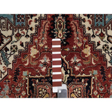 Load image into Gallery viewer, 3&#39;x5&#39; Berry Red, Hand Knotted, Hand Spun New Zealand Wool, Soft Pile, Vegetable Dyes, Antiqued Fine Heriz Re-creation, Medallion Design, Oriental Rug FWR551628