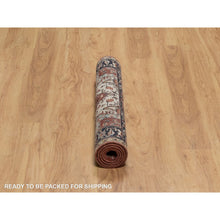 Load image into Gallery viewer, 3&#39;x5&#39; Berry Red, Hand Knotted, Hand Spun New Zealand Wool, Soft Pile, Vegetable Dyes, Antiqued Fine Heriz Re-creation, Medallion Design, Oriental Rug FWR551628