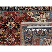 Load image into Gallery viewer, 3&#39;x5&#39; Berry Red, Hand Knotted, Hand Spun New Zealand Wool, Soft Pile, Vegetable Dyes, Antiqued Fine Heriz Re-creation, Medallion Design, Oriental Rug FWR551628