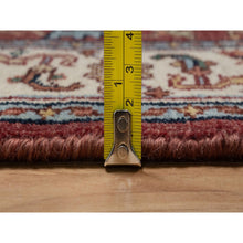 Load image into Gallery viewer, 2&#39;7&quot;x6&#39;2&quot; Barn Red, Antiqued Fine Heriz Re-creation, Medallions Design, Hand Knotted, Hand Spun New Zealand Wool, Soft Pile, Vegetable Dyes, Runner, Oriental Rug FWR551634