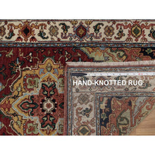 Load image into Gallery viewer, 2&#39;7&quot;x6&#39;2&quot; Barn Red, Antiqued Fine Heriz Re-creation, Medallions Design, Hand Knotted, Hand Spun New Zealand Wool, Soft Pile, Vegetable Dyes, Runner, Oriental Rug FWR551634