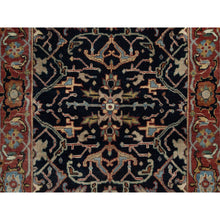 Load image into Gallery viewer, 2&#39;8&quot;x28&#39; Navy Blue, Hand Knotted, Hand Spun New Zealand Wool, Soft Pile, Vegetable Dyes, Antiqued Fine Heriz Re-creation, All Over Design, Xl Runner, Oriental Rug FWR551646