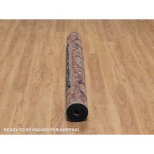 Load image into Gallery viewer, 6&#39;x9&#39;3&quot; Braves Navy Blue, Hand Knotted, Hand Spun New Zealand Wool, Soft Pile, Vegetable Dyes, Antiqued Fine Heriz Re-creation, All Over Design, Oriental Rug FWR551652