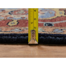 Load image into Gallery viewer, 6&#39;x9&#39;3&quot; Braves Navy Blue, Hand Knotted, Hand Spun New Zealand Wool, Soft Pile, Vegetable Dyes, Antiqued Fine Heriz Re-creation, All Over Design, Oriental Rug FWR551652