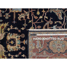 Load image into Gallery viewer, 6&#39;x9&#39;3&quot; Braves Navy Blue, Hand Knotted, Hand Spun New Zealand Wool, Soft Pile, Vegetable Dyes, Antiqued Fine Heriz Re-creation, All Over Design, Oriental Rug FWR551652