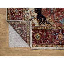 Load image into Gallery viewer, 7&#39;10&quot;x10&#39;3&quot; Alabaster White, Antiqued Fine Heriz Re-creation, Medallion Design, Hand Knotted, Hand Spun New Zealand Wool, Soft Pile, Vegetable Dyes, Oriental Rug FWR551664