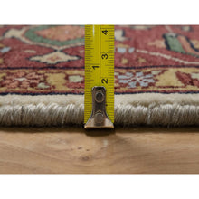 Load image into Gallery viewer, 7&#39;10&quot;x10&#39;3&quot; Alabaster White, Antiqued Fine Heriz Re-creation, Medallion Design, Hand Knotted, Hand Spun New Zealand Wool, Soft Pile, Vegetable Dyes, Oriental Rug FWR551664