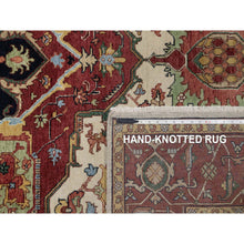 Load image into Gallery viewer, 7&#39;10&quot;x10&#39;3&quot; Alabaster White, Antiqued Fine Heriz Re-creation, Medallion Design, Hand Knotted, Hand Spun New Zealand Wool, Soft Pile, Vegetable Dyes, Oriental Rug FWR551664