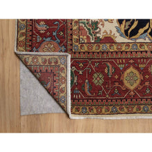 Load image into Gallery viewer, 11&#39;10&quot;x15&#39;3&quot; Cream White, Hand Knotted, Hand Spun New Zealand Wool, Soft Pile, Vegetable Dyes, Antiqued Fine Heriz Re-creation, Medallion Design, Oversized, Xl, Oriental Rug FWR551682