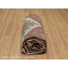 Load image into Gallery viewer, 11&#39;10&quot;x15&#39;3&quot; Cream White, Hand Knotted, Hand Spun New Zealand Wool, Soft Pile, Vegetable Dyes, Antiqued Fine Heriz Re-creation, Medallion Design, Oversized, Xl, Oriental Rug FWR551682