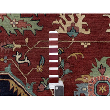 Load image into Gallery viewer, 14&#39;2&quot;x14&#39;2&quot; Brick Red, Hand Knotted, Hand Spun New Zealand Wool, Soft Pile, Vegetable Dyes, Antiqued Fine Heriz Re-creation, Medallion Design, Square, Oriental Rug FWR551688