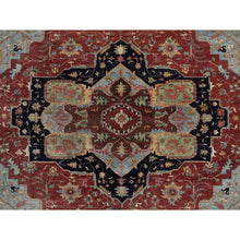 Load image into Gallery viewer, 14&#39;2&quot;x14&#39;2&quot; Brick Red, Hand Knotted, Hand Spun New Zealand Wool, Soft Pile, Vegetable Dyes, Antiqued Fine Heriz Re-creation, Medallion Design, Square, Oriental Rug FWR551688