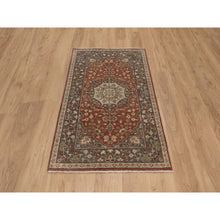 Load image into Gallery viewer, 3&#39;x5&#39;1&quot; Rust Red, Antiqued Tabriz With Haji Jalili Design, Hand Knotted, 100% Wool, Vegetable Dyes, Soft Pile, Denser Weave, Oriental Rug FWR551694