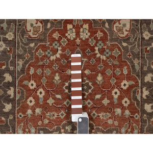 3'x5'1" Rust Red, Antiqued Tabriz With Haji Jalili Design, Hand Knotted, 100% Wool, Vegetable Dyes, Soft Pile, Denser Weave, Oriental Rug FWR551694