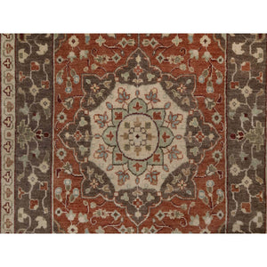 3'x5'1" Rust Red, Antiqued Tabriz With Haji Jalili Design, Hand Knotted, 100% Wool, Vegetable Dyes, Soft Pile, Denser Weave, Oriental Rug FWR551694