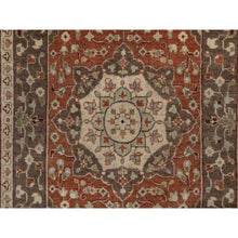 Load image into Gallery viewer, 3&#39;x5&#39;1&quot; Rust Red, Antiqued Tabriz With Haji Jalili Design, Hand Knotted, 100% Wool, Vegetable Dyes, Soft Pile, Denser Weave, Oriental Rug FWR551694