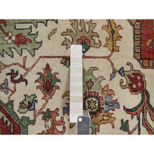 Load image into Gallery viewer, 9&#39;x12&#39;2&quot; Chiffon White, Hand Knotted, Antiqued Fine Heriz Re-creation, Medallion Design, Hand Spun New Zealand Wool, Soft Pile, Vegetable Dyes, Oriental Rug FWR551700