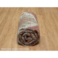 Load image into Gallery viewer, 9&#39;x12&#39;2&quot; Chiffon White, Hand Knotted, Antiqued Fine Heriz Re-creation, Medallion Design, Hand Spun New Zealand Wool, Soft Pile, Vegetable Dyes, Oriental Rug FWR551700