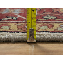 Load image into Gallery viewer, 9&#39;x12&#39;2&quot; Chiffon White, Hand Knotted, Antiqued Fine Heriz Re-creation, Medallion Design, Hand Spun New Zealand Wool, Soft Pile, Vegetable Dyes, Oriental Rug FWR551700