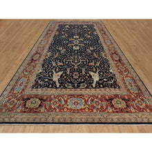 Load image into Gallery viewer, 12&#39;x18&#39; Midnight Blue, Hand Knotted, Hand Spun New Zealand Wool, Soft Pile, Vegetable Dyes, Antiqued Fine Heriz Re-creation, All Over Design, Oversized, Xl, Oriental Rug FWR551706