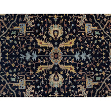 Load image into Gallery viewer, 12&#39;x18&#39; Midnight Blue, Hand Knotted, Hand Spun New Zealand Wool, Soft Pile, Vegetable Dyes, Antiqued Fine Heriz Re-creation, All Over Design, Oversized, Xl, Oriental Rug FWR551706