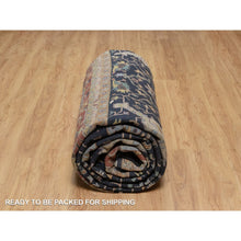 Load image into Gallery viewer, 12&#39;x18&#39; Midnight Blue, Hand Knotted, Hand Spun New Zealand Wool, Soft Pile, Vegetable Dyes, Antiqued Fine Heriz Re-creation, All Over Design, Oversized, Xl, Oriental Rug FWR551706