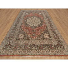 Load image into Gallery viewer, 10&#39;x14&#39; Brick Red, Antiqued Tabriz With Haji Jalili Design, Hand Knotted, 100% Wool, Vegetable Dyes, Soft Pile, Denser Weave, Oriental Rug FWR551736