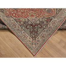 Load image into Gallery viewer, 10&#39;x14&#39; Brick Red, Antiqued Tabriz With Haji Jalili Design, Hand Knotted, 100% Wool, Vegetable Dyes, Soft Pile, Denser Weave, Oriental Rug FWR551736