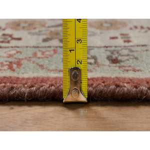10'x14' Brick Red, Antiqued Tabriz With Haji Jalili Design, Hand Knotted, 100% Wool, Vegetable Dyes, Soft Pile, Denser Weave, Oriental Rug FWR551736