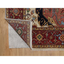 Load image into Gallery viewer, 8&#39;x10&#39;2&quot; Parchment White, Antiqued Fine Heriz Re-creation, Medallion Design, Hand Spun New Zealand Wool, Soft Pile, Vegetable Dyes, Hand Knotted, Oriental Rug FWR551748