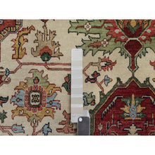 Load image into Gallery viewer, 8&#39;x10&#39;2&quot; Parchment White, Antiqued Fine Heriz Re-creation, Medallion Design, Hand Spun New Zealand Wool, Soft Pile, Vegetable Dyes, Hand Knotted, Oriental Rug FWR551748