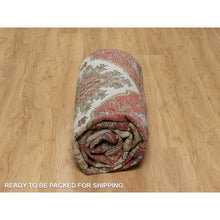 Load image into Gallery viewer, 8&#39;x10&#39;2&quot; Parchment White, Antiqued Fine Heriz Re-creation, Medallion Design, Hand Spun New Zealand Wool, Soft Pile, Vegetable Dyes, Hand Knotted, Oriental Rug FWR551748