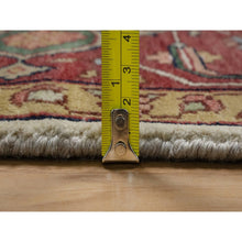 Load image into Gallery viewer, 8&#39;x10&#39;2&quot; Parchment White, Antiqued Fine Heriz Re-creation, Medallion Design, Hand Spun New Zealand Wool, Soft Pile, Vegetable Dyes, Hand Knotted, Oriental Rug FWR551748