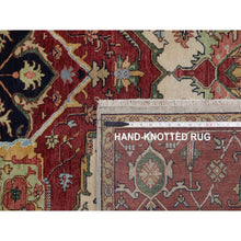 Load image into Gallery viewer, 8&#39;x10&#39;2&quot; Parchment White, Antiqued Fine Heriz Re-creation, Medallion Design, Hand Spun New Zealand Wool, Soft Pile, Vegetable Dyes, Hand Knotted, Oriental Rug FWR551748