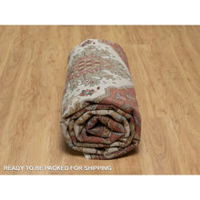 Load image into Gallery viewer, 9&#39;x12&#39;1&quot; Chiffon White, Antiqued Fine Heriz Re-creation, Medallion Design, Hand Spun New Zealand Wool, Soft Pile, Vegetable Dyes, Hand Knotted, Oriental Rug FWR551754