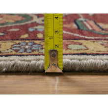 Load image into Gallery viewer, 9&#39;x12&#39;1&quot; Chiffon White, Antiqued Fine Heriz Re-creation, Medallion Design, Hand Spun New Zealand Wool, Soft Pile, Vegetable Dyes, Hand Knotted, Oriental Rug FWR551754