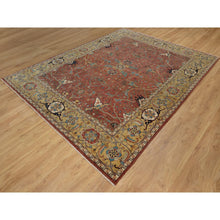 Load image into Gallery viewer, 8&#39;x10&#39;2&quot; Berry Red, Hand Knotted, Hand Spun New Zealand Wool, Soft Pile, Vegetable Dyes, Antiqued Fine Heriz Re-creation, All Over Design, Oriental Rug FWR551760